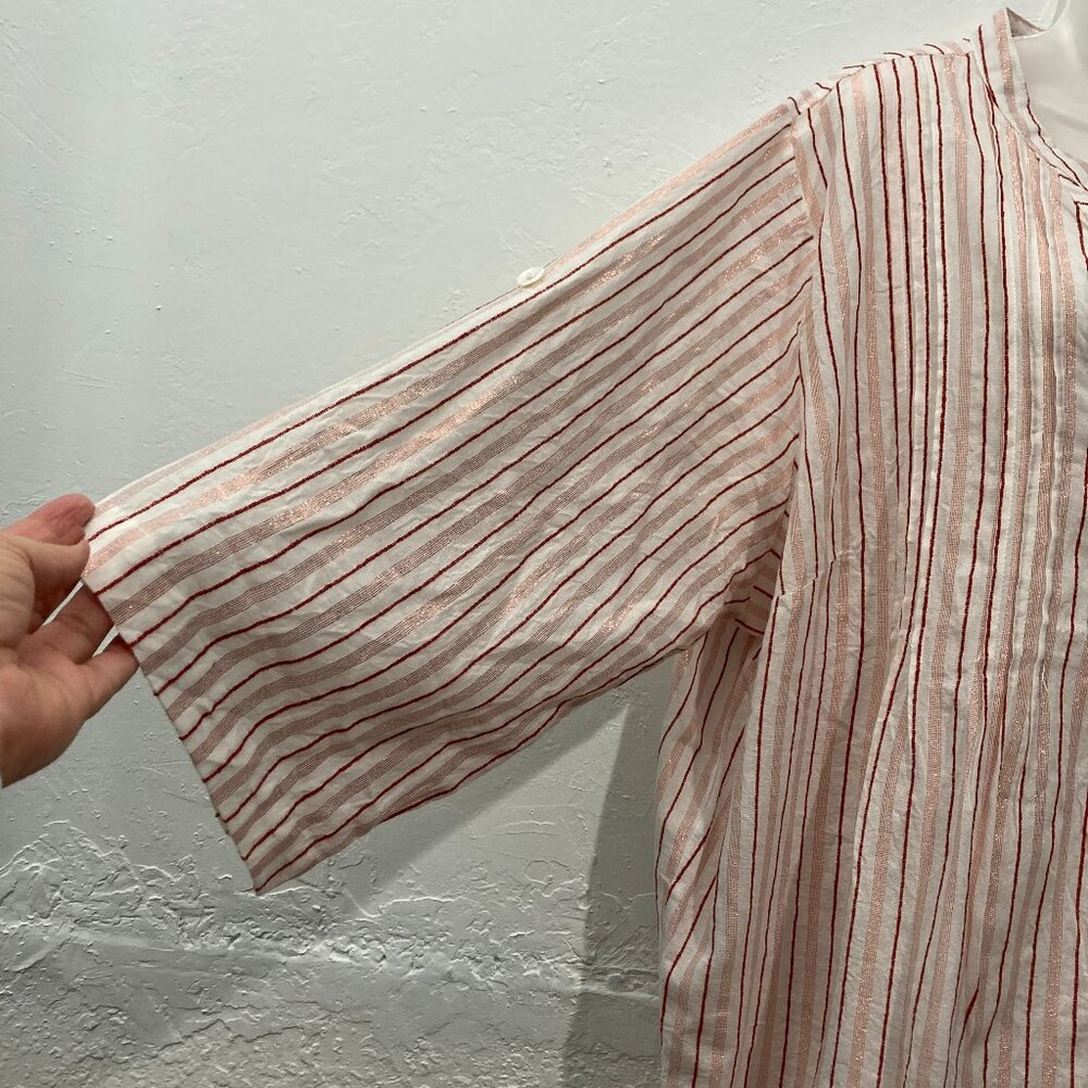 NWT Club Z Collection Long Roll Tab Sleeve Button Up Shirt Cover Up Tunic 2X - Picture 13 of 14